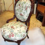 AntiqueChairRepair- after wood repairs and after re-upholstery